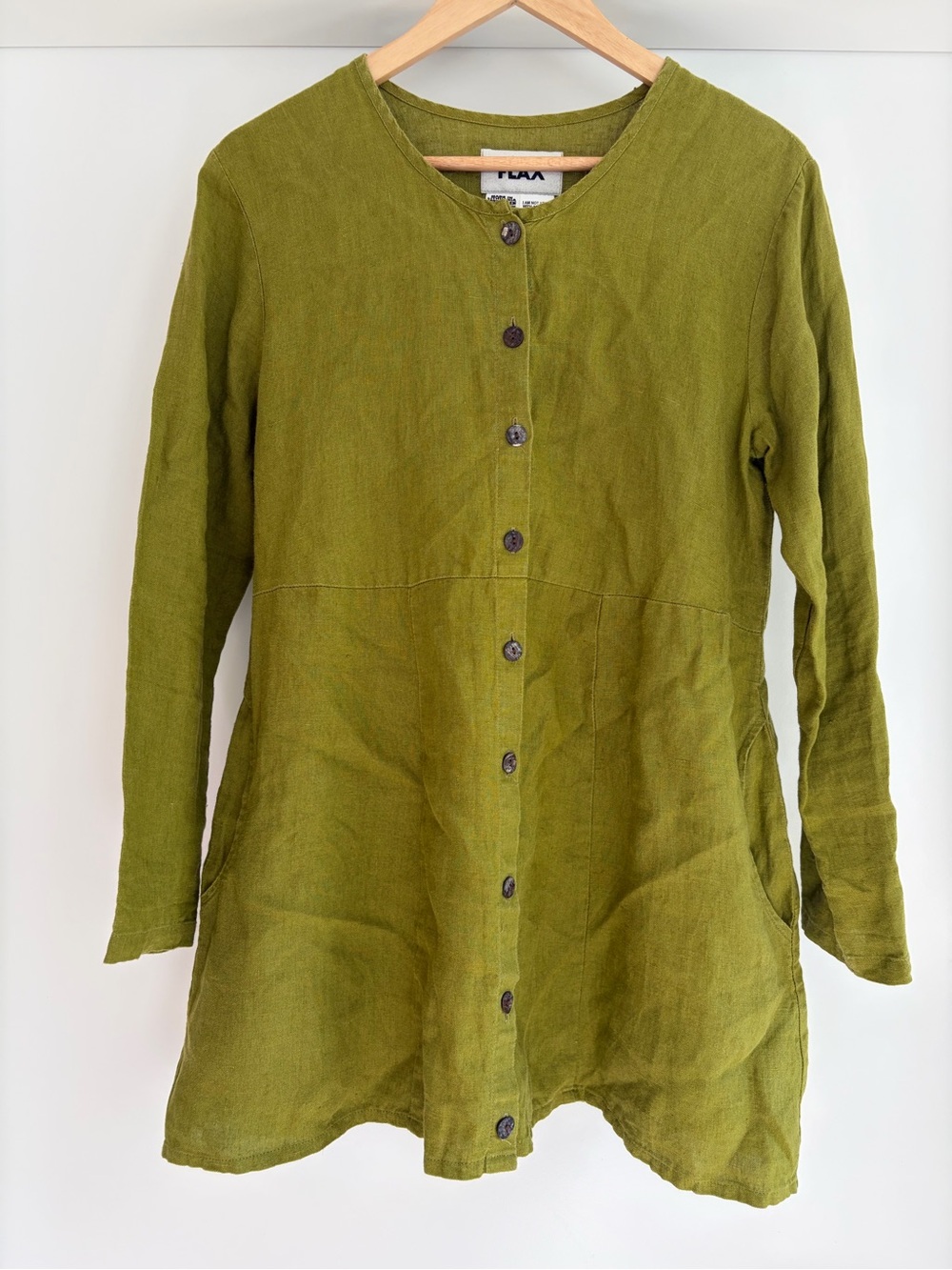 FLAX 100% linen made in Lithuania Tunic Top/dress Size Medium